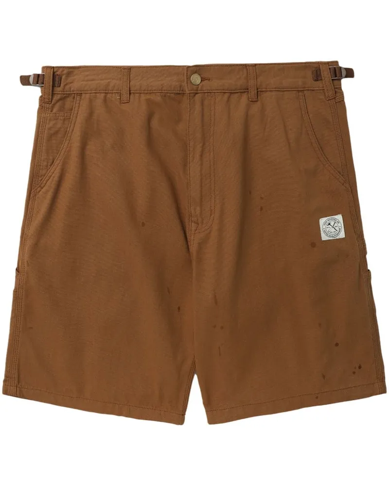 Izzue Shorts mit Logo-Patch Braun