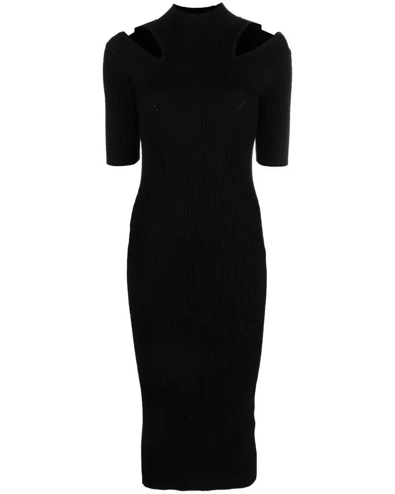 IRO Geripptes Strickkleid - Schwarz Schwarz