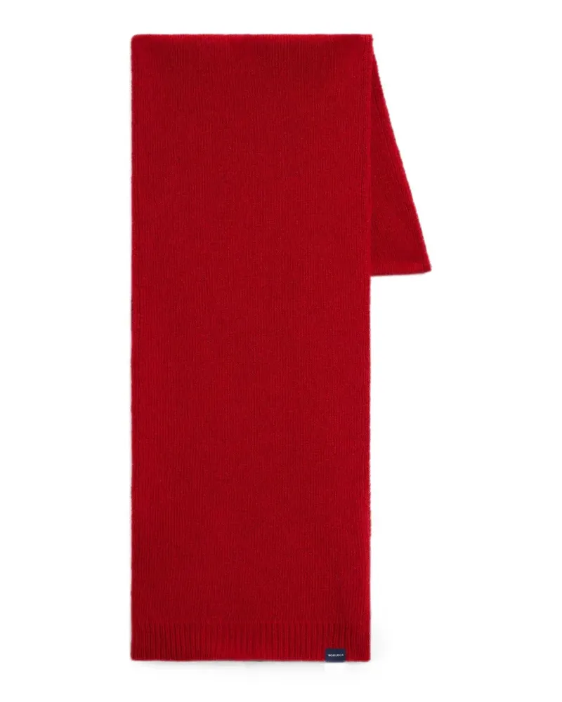 Woolrich Set aus gerippter Beanie und Schal - Rot Rot