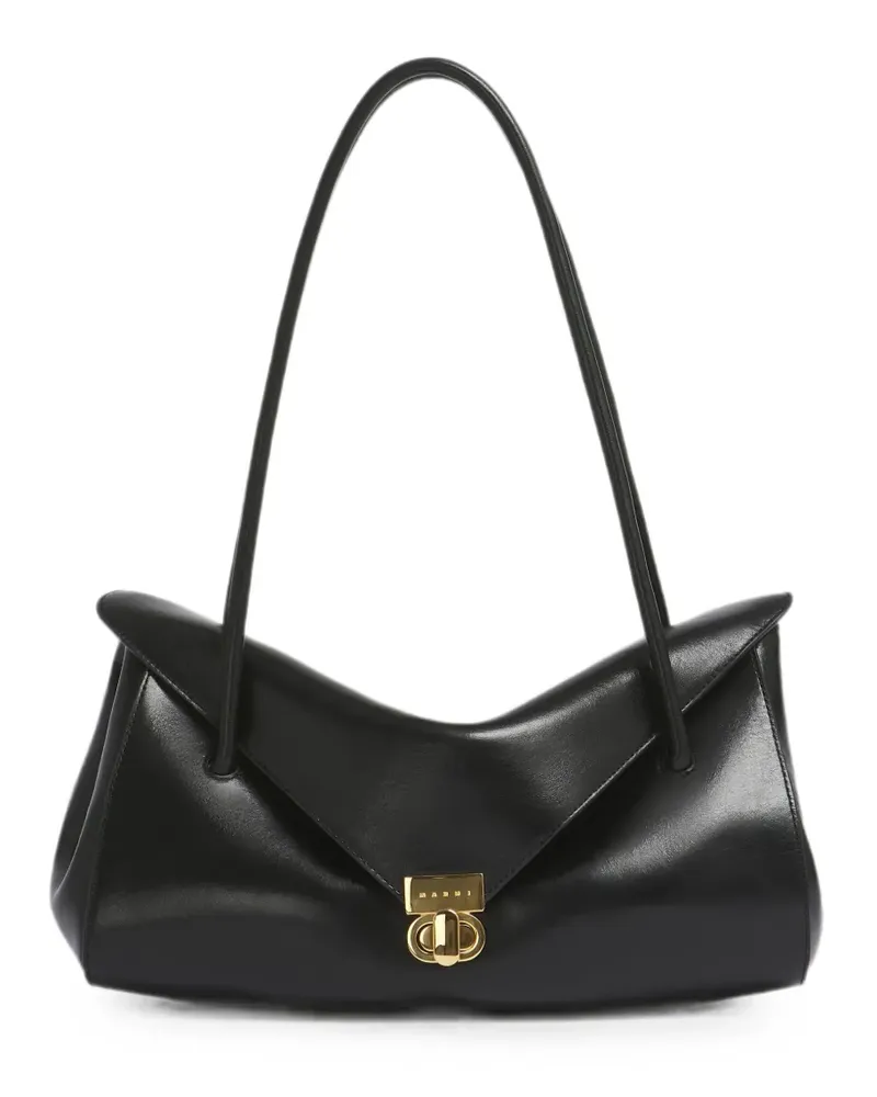 Marni black leather E/W shoulder bag - Schwarz Schwarz