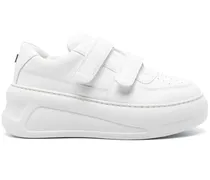 Plateau-Sneakers mit Klettverschluss - Weiß