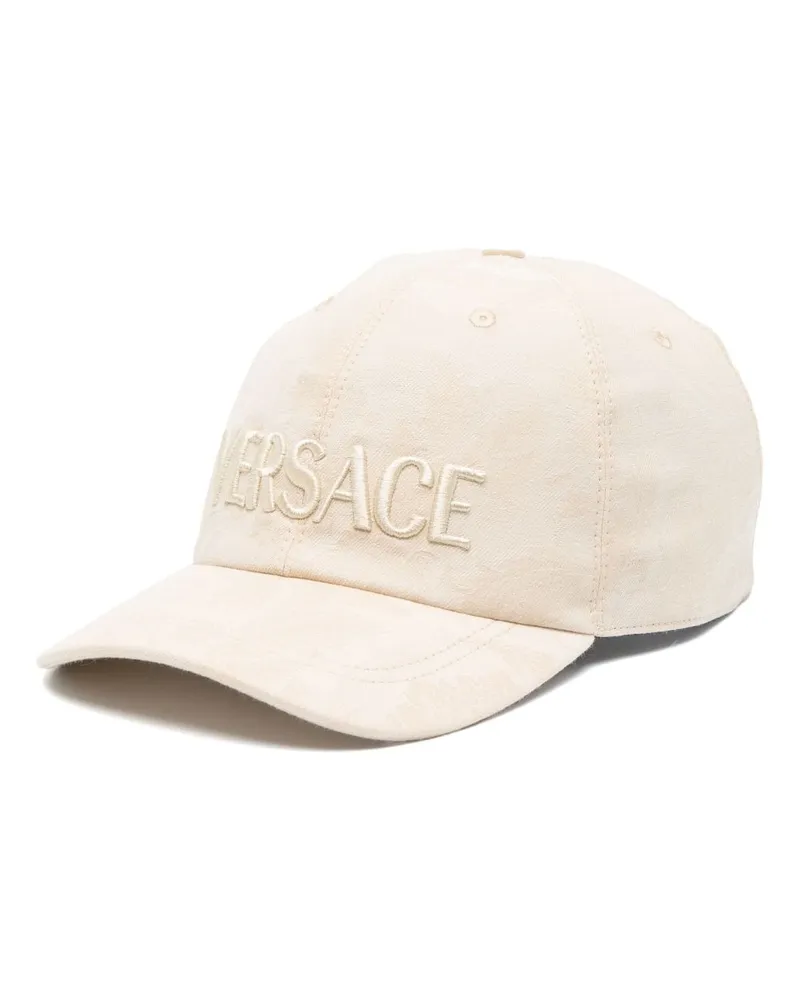 Versace logo-embroidered baseball cap Nude