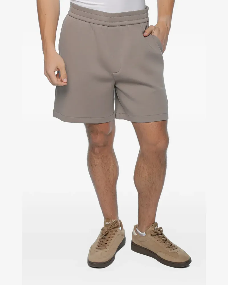 Armani Exchange logo-embroidered elasticated-waist shorts - Nude Nude