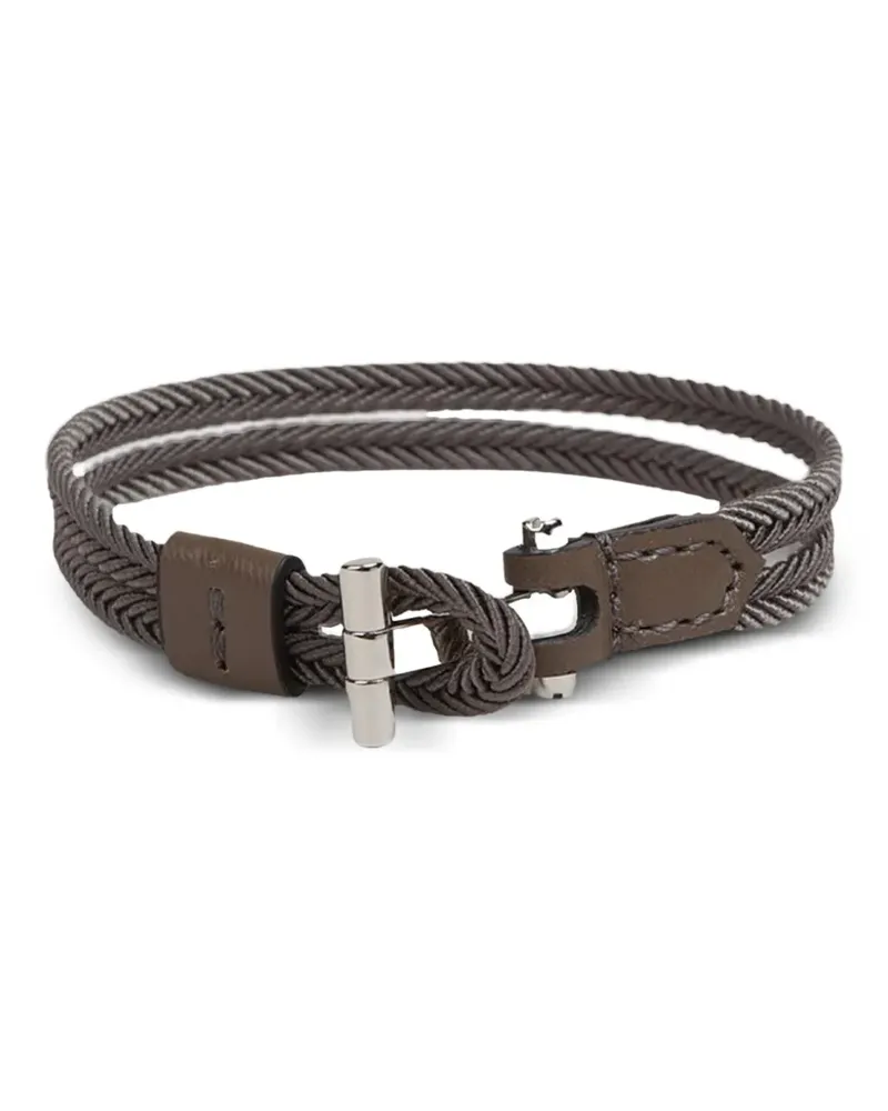 Tom Ford T-bar braided bracelet - Grau Grau