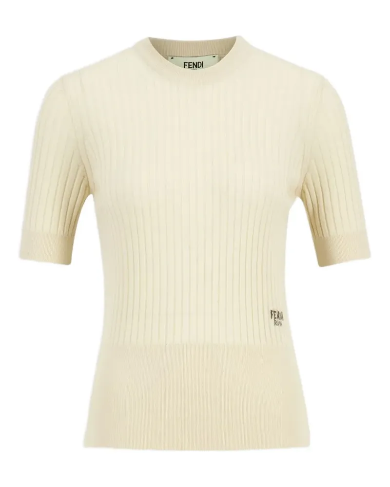 Fendi ribbed essential t-shirt - Nude Nude