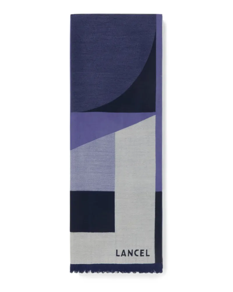 Lancel Geometrisch gemusterter Schal - Blau Blau