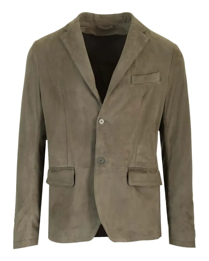 Al Duca D’Aosta 1902 single-breasted suede blazer - Grün Grün