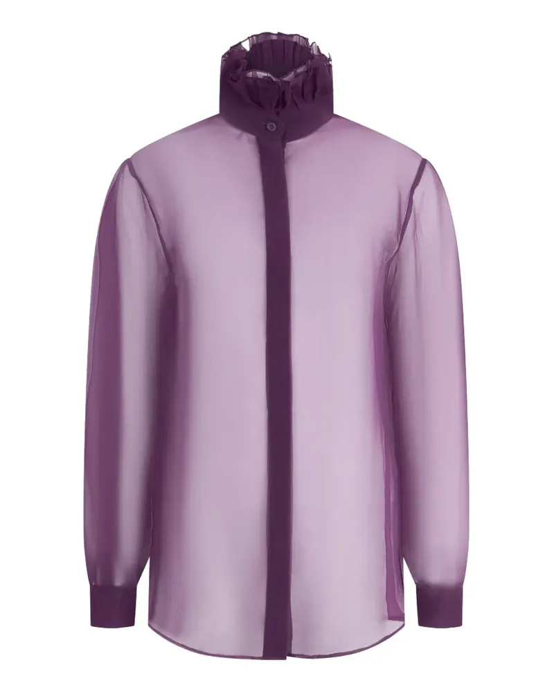 Alberta Ferretti Hemd mit Stehkragen - Violett Violett
