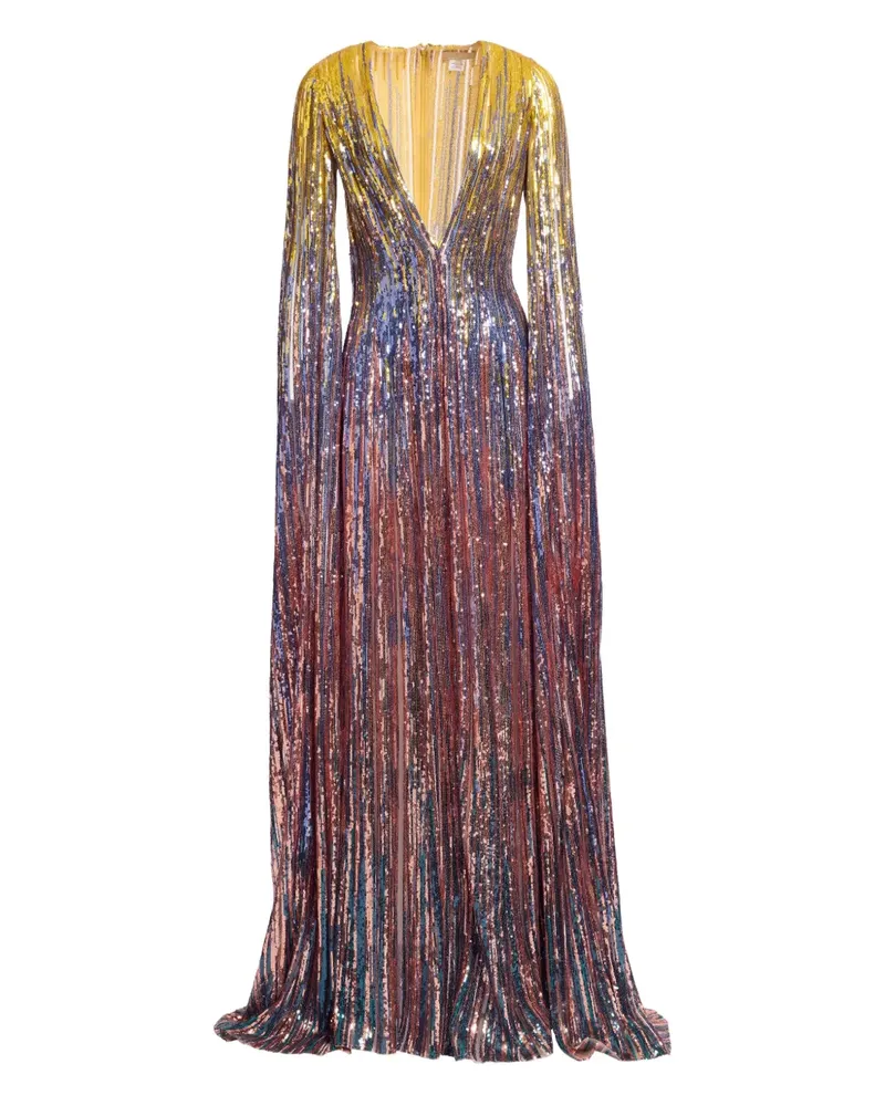 Elie Saab Maxikleid mit Pailletten - Blau Blau