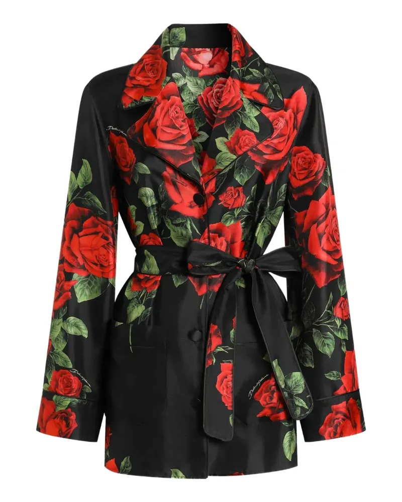 Dolce & Gabbana Vanity Hemd mit Rosen-Print - Schwarz Schwarz
