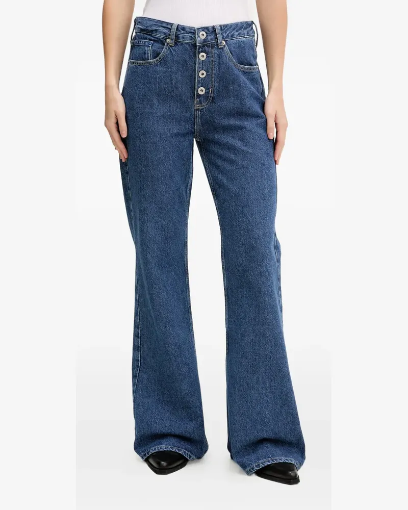 Karl Lagerfeld button-fly flared jeans - Blau Blau