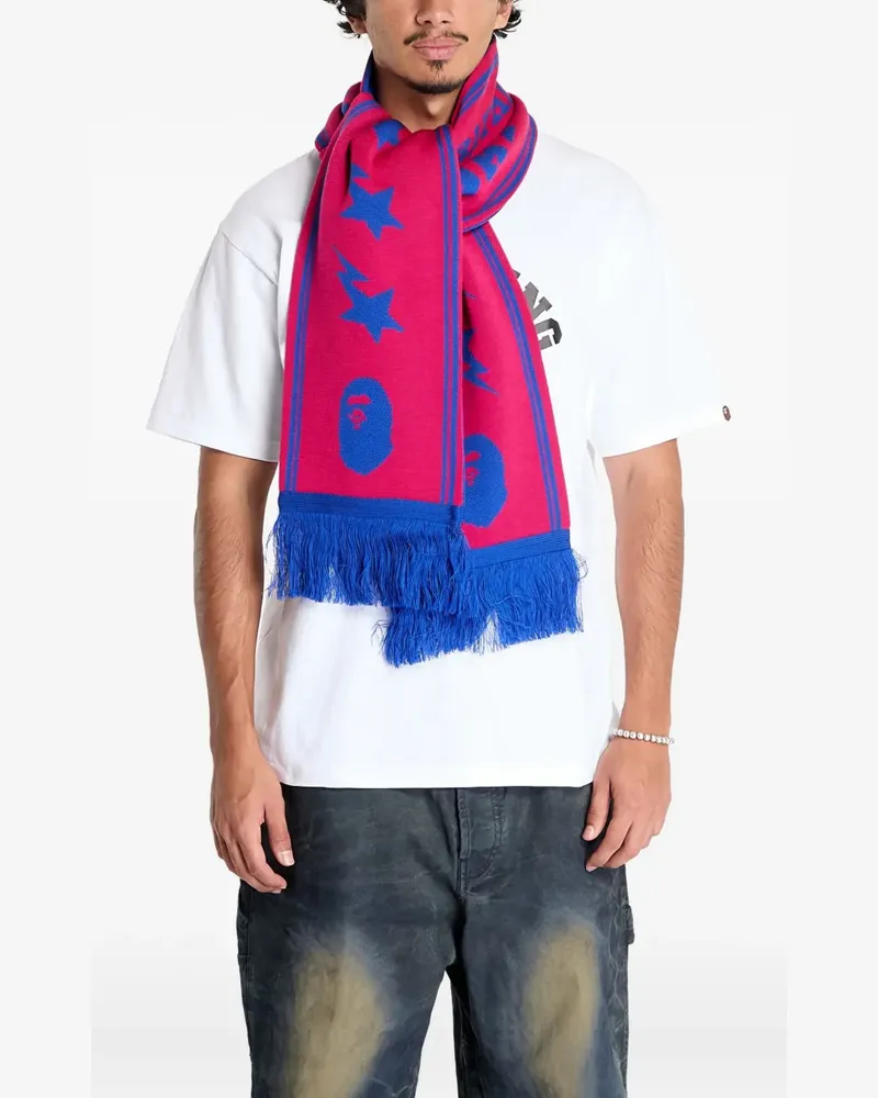 BAPE Jacquard-Schal mit Logo - Rosa Rosa