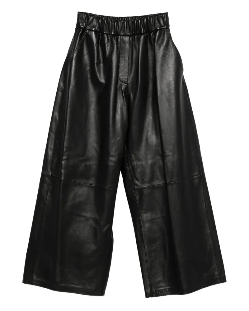 Arma Solia Lederhose mit elastischem Bund - Schwarz Schwarz