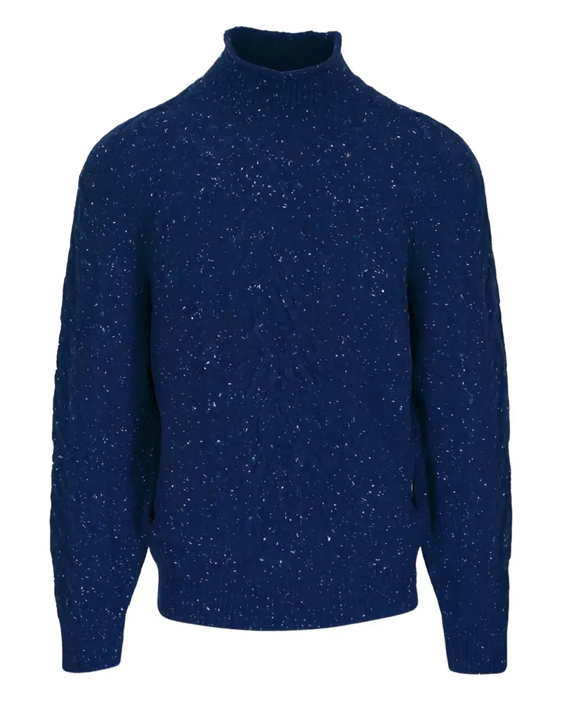 Brunello Cucinelli Rollkragenpullover mit Zopfmuster - Blau Blau