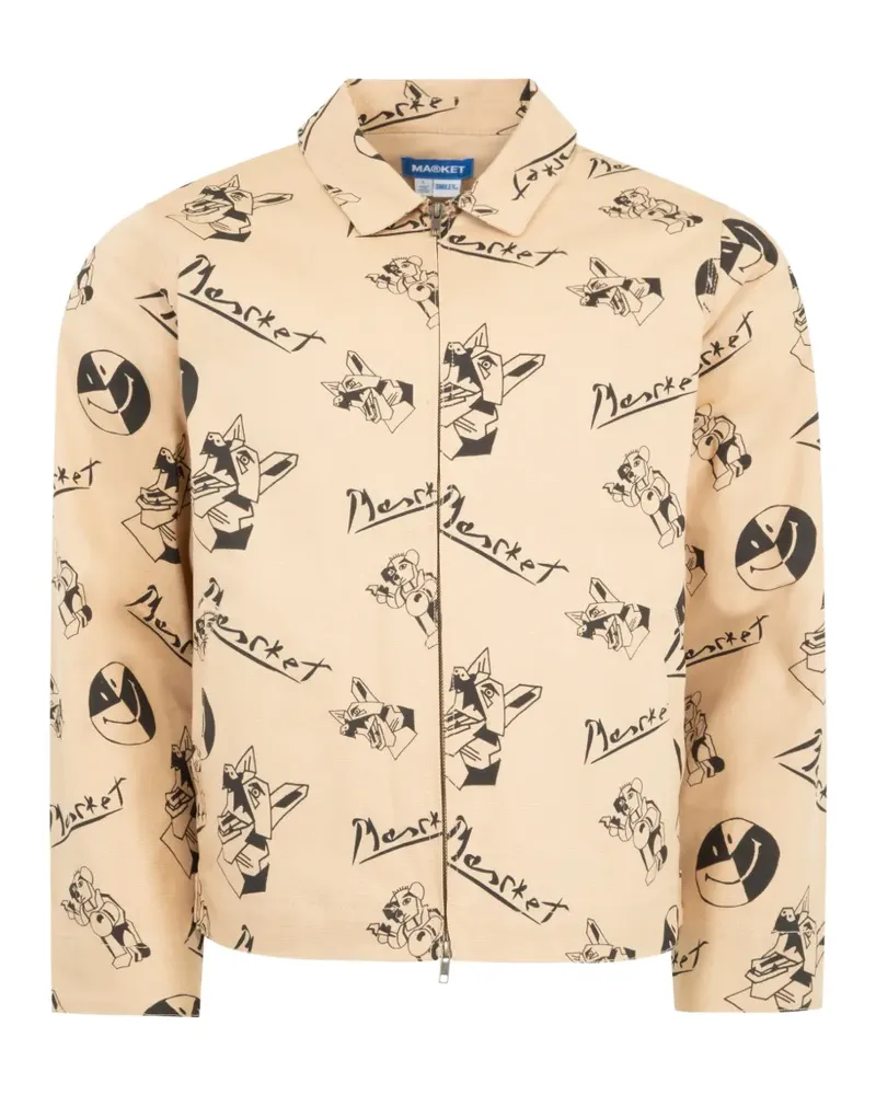 Market Jacke mit Smiley Cubism-Muster - Nude Nude