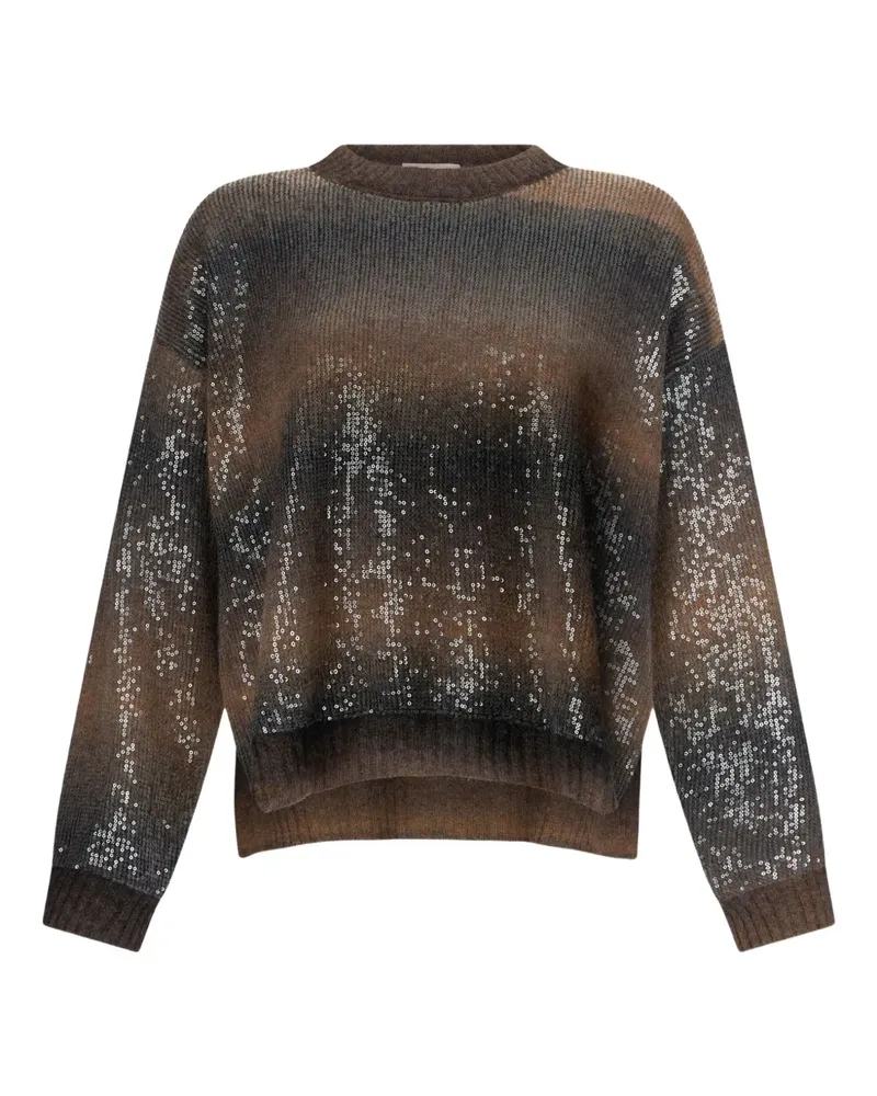 Liu Jo Pullover mit Paillettenstickerei - Braun Braun