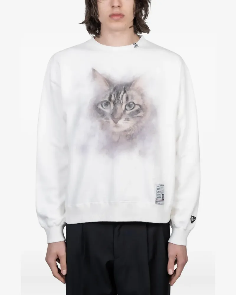 MIHARAYASUHIRO Sweatshirt mit Katzen-Print - Weiß Weiß