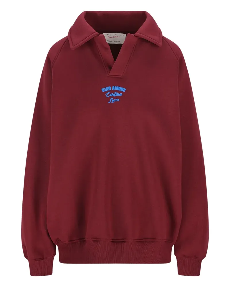 Giada Benincasa Besticktes Sweatshirt mit Polokragen - Rot Rot