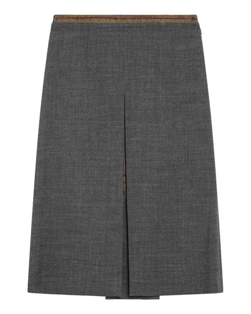 Prada Midirock mit Rushstich - Grau Grau