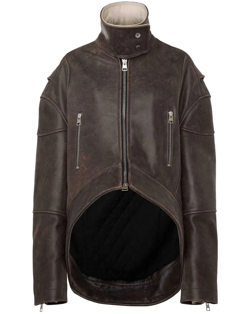 J.W.Anderson Lederjacke mit Stehkragen - Braun Braun