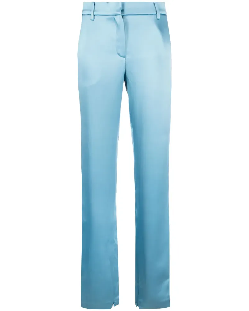 Magda Butrym Gerade Seidenhose - Blau Blau