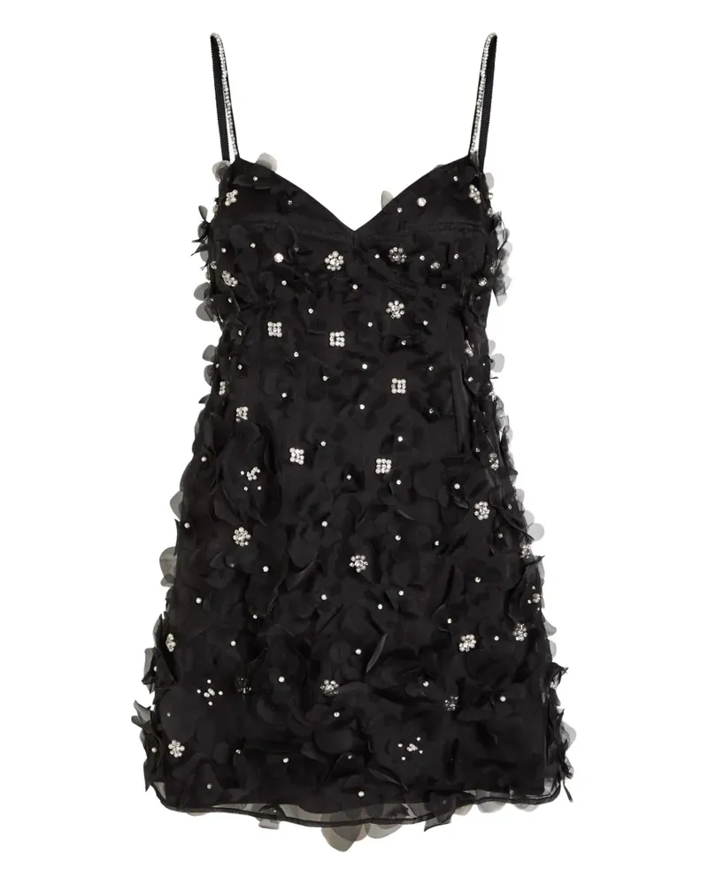 LoveShackFancy Ambessa embellishment mini dress - Schwarz Schwarz