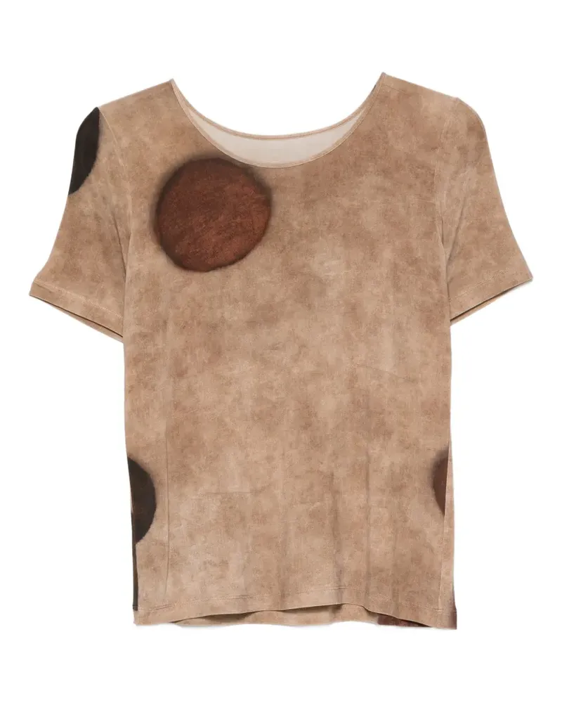 Uma Wang Tir faded-effect T-shirt - Nude Nude