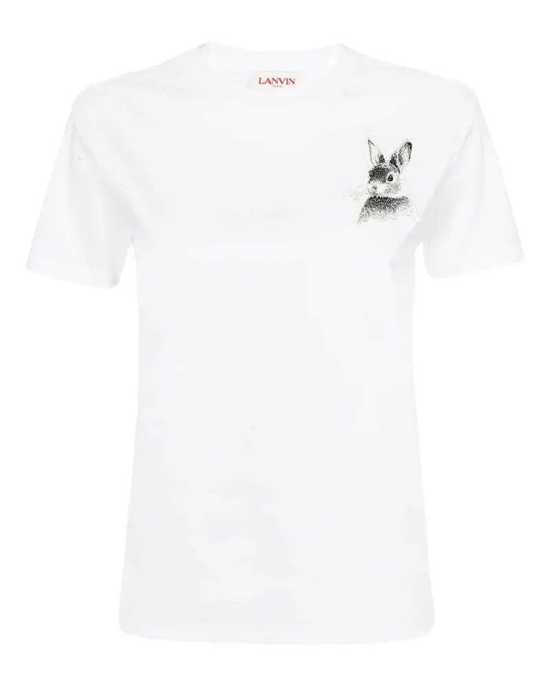 Lanvin T-Shirt mit Hasen-Patch - Weiß Weiß