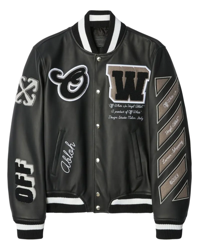 OFF-WHITE Klassische Collegejacke Schwarz