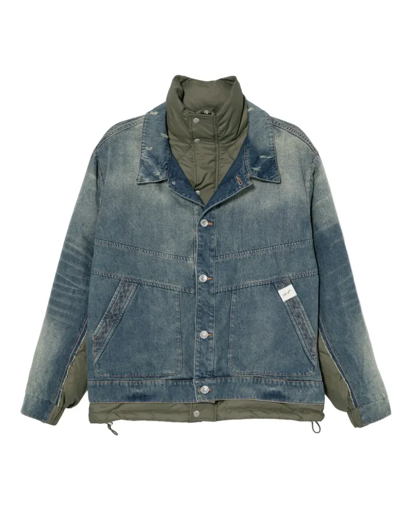 FIVE CM Wattierte Jacke mit Jeans-Patch - Blau Blau