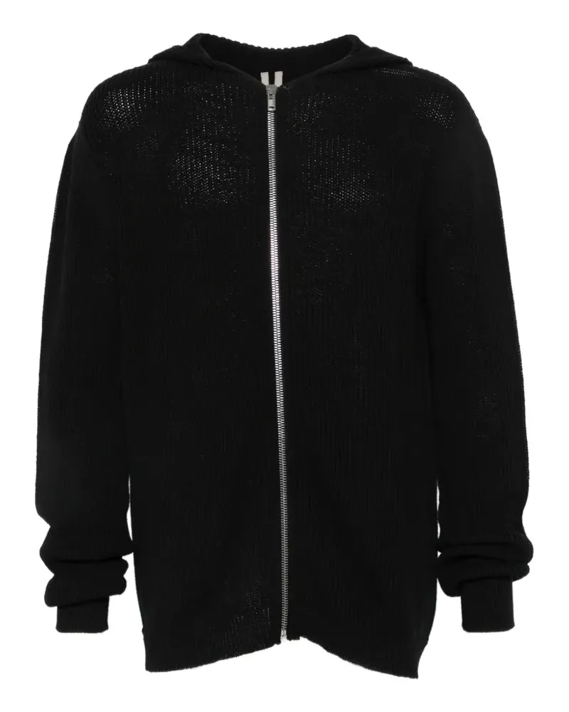 Rick Owens ribbed-knit zip-up hoodie - Schwarz Schwarz