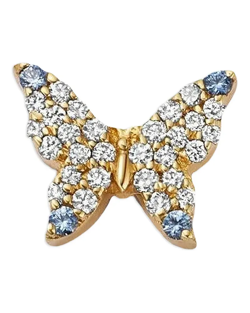 Loquet 18kt Butterfly Gelbgoldanhänger mit Diamanten und Saphir Gold