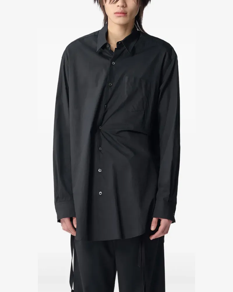 Ann Demeulemeester Hemd aus Popeline - Schwarz Schwarz