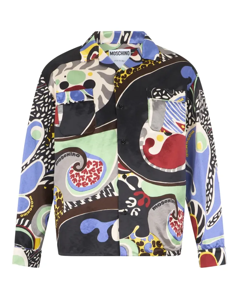 Moschino graphic-print long-sleeve shirt - Schwarz Schwarz