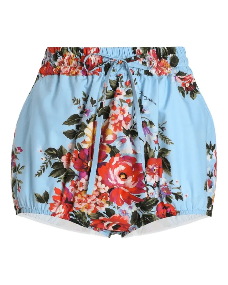Dolce & Gabbana floral-pattern drawstring shorts - Blau Blau