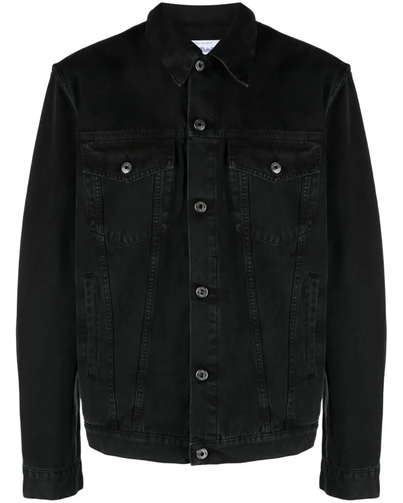 OFF-WHITE Jeansjacke mit Logo-Stickerei - Schwarz Schwarz