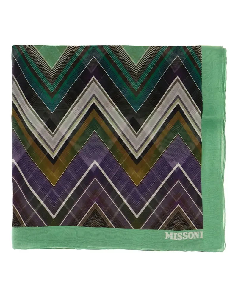 Missoni zigzag border scarf - Grau Grau