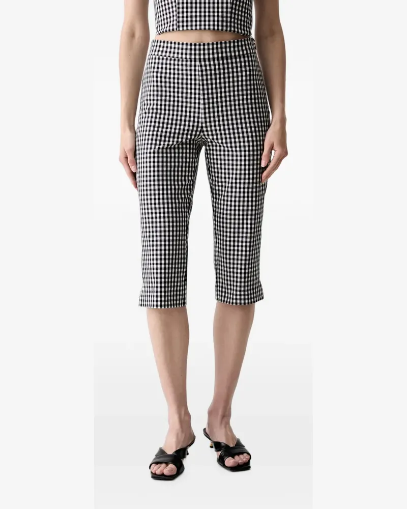 Guess Cropped-Hose mit Vichy-Karo - Schwarz Schwarz