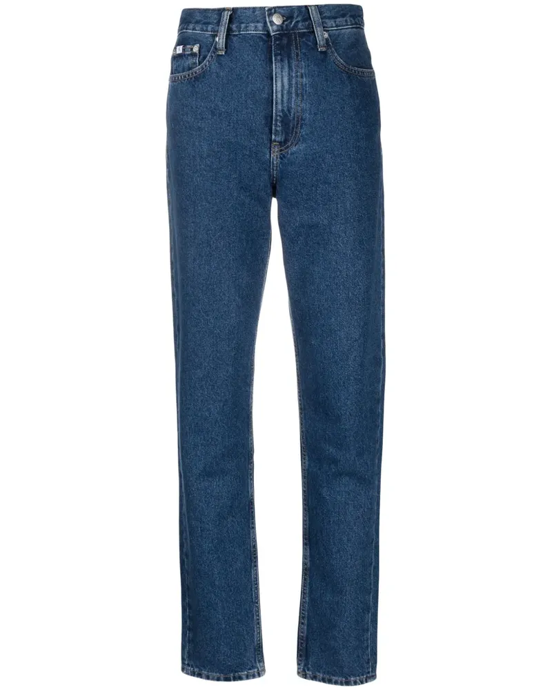Calvin Klein Mom-Jeans mit geradem Bein - Blau Blau