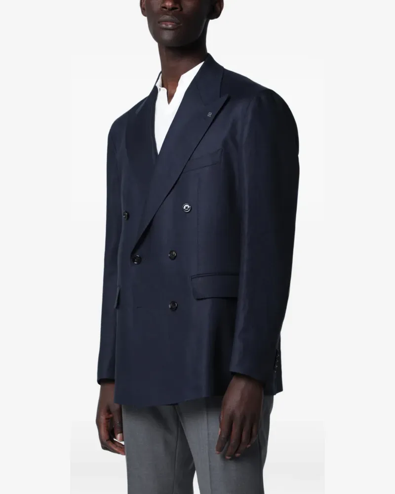 Tagliatore double-breasted peak-lapel blazer - Blau Blau