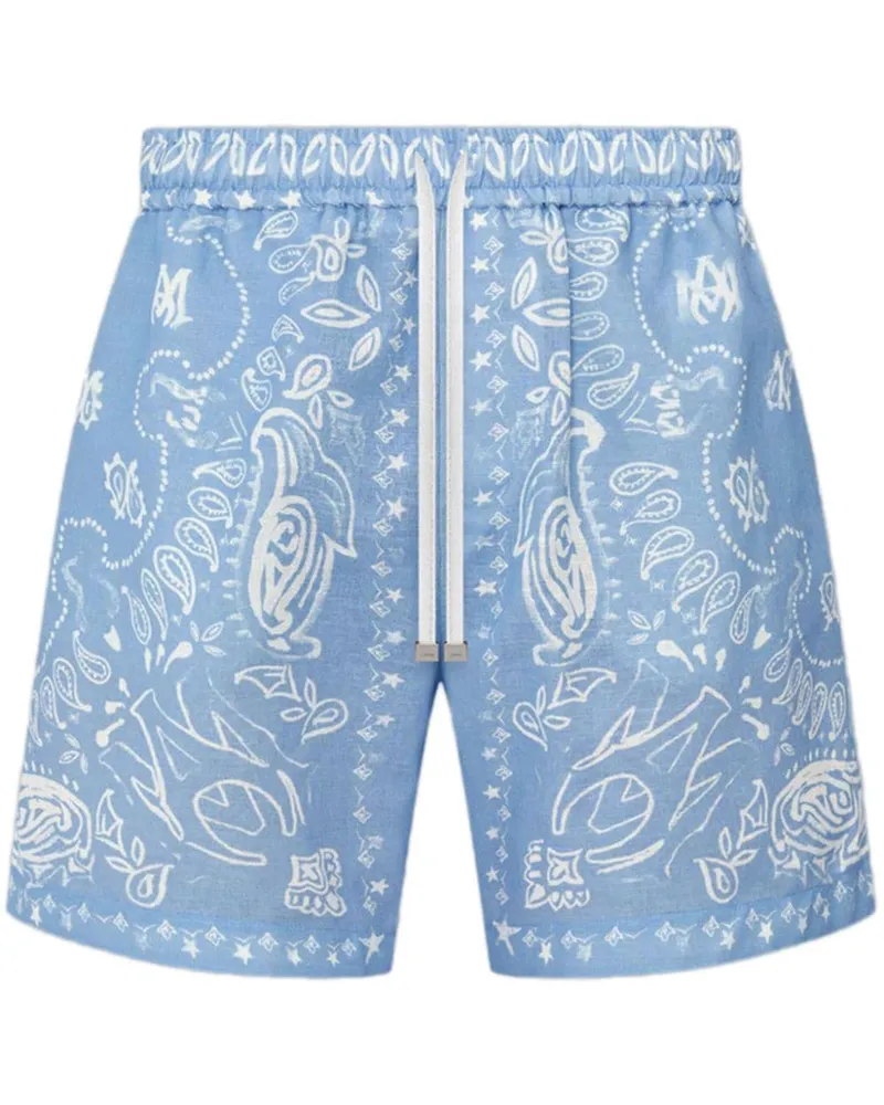 Amiri Bandana-Aquarell-Shorts - Blau Blau