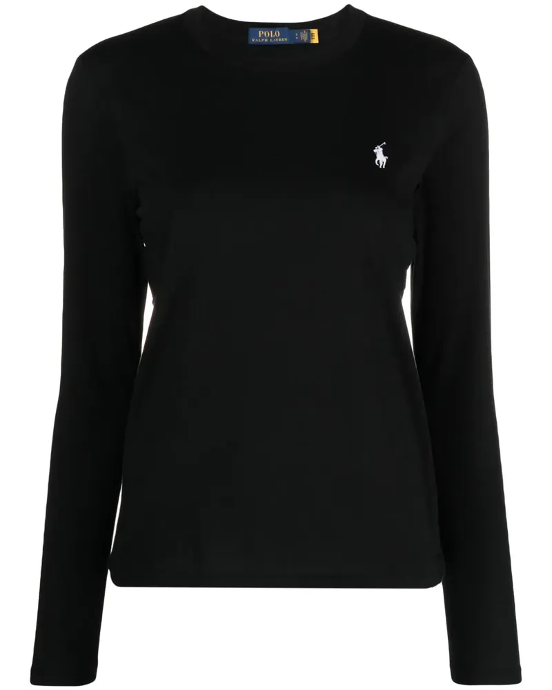 Ralph Lauren T-Shirt mit Logo-Stickerei - Schwarz Schwarz