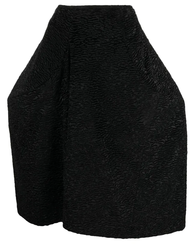 Comme des Garçons Faltenrock aus Cloqué - Schwarz Schwarz