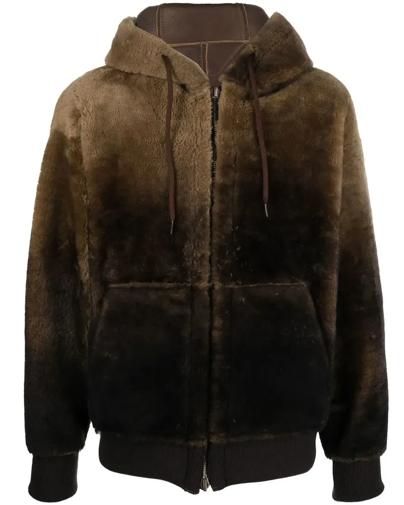 Salvatore Santoro Wendbare Kapuzenjacke aus Shearling - Braun Braun