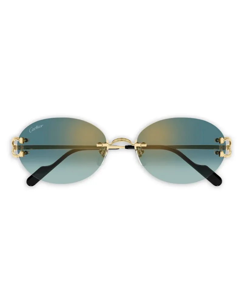 Cartier Sonnenbrille mit rundem Gestell - Gold Gold