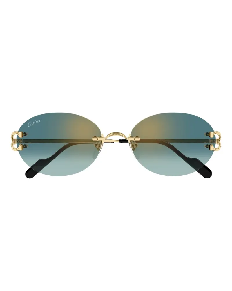 Cartier Sonnenbrille mit rundem Gestell - Gold Gold