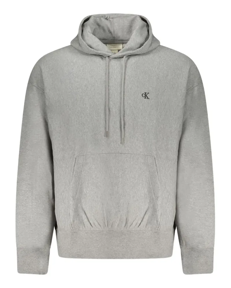 Calvin Klein logo-embroidered hoodie - Grau Grau