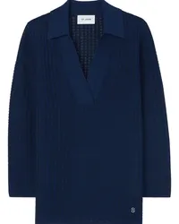 ST. JOHN Pullover mit Logo Blau