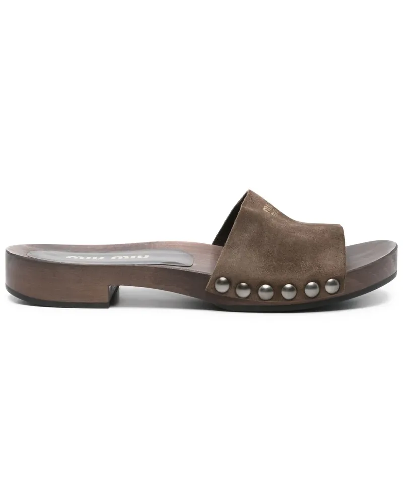 Miu Miu Clogs aus Wildleder - Braun Braun
