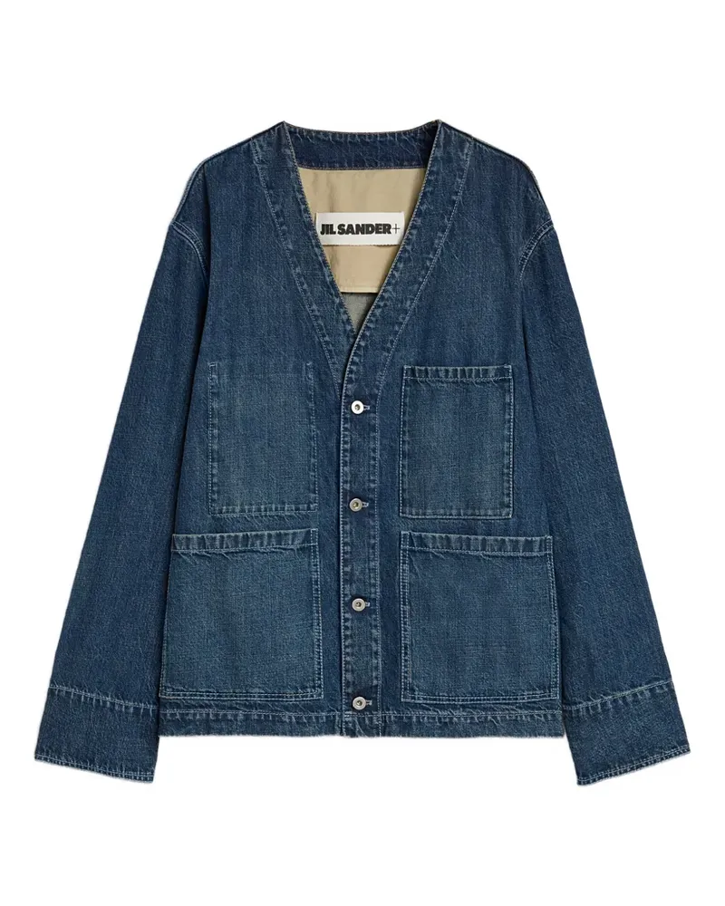 Jil Sander Hemdjacke mit aufgesetzten Taschen - Blau Blau